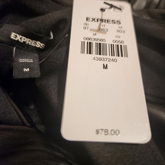 Faux Leather Pleated Twist Front Peplum Tank - Picture 6 of 6